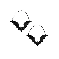Black Bat Hoop Earrings
