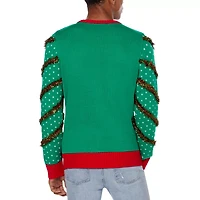 Light-Up Bob Ross Happy Little Christmas Ugly Sweater