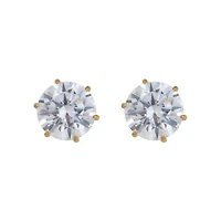 Round CZ Goldplated Stud Earrings – 20 Gauge