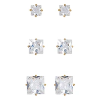 Multi-Pack Clear CZ Stud Earring 3 Pack – 20 Gauge