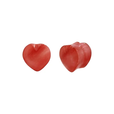 Heart Cherry Quartz Stone Plugs