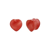 Heart Cherry Quartz Stone Plugs