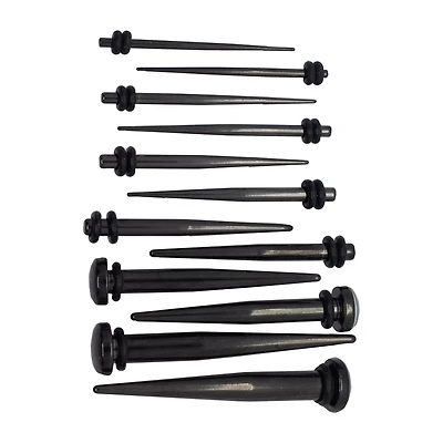 Multi-Pack Black Tapers - 6 Pairs