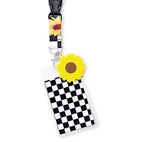 Checkered Sunflower Lanyard