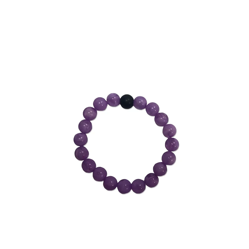 Black and Purple Long Distance Beaded Bracelets – 2 Pack