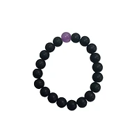 Black and Purple Long Distance Beaded Bracelets – 2 Pack