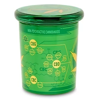 Green Metallic Pot Leaf Stash Jar - 7.5 oz.