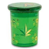 Green Metallic Pot Leaf Stash Jar - 7.5 oz.