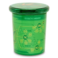 Green Metallic Pot Leaf Stash Jar - 7.5 oz.