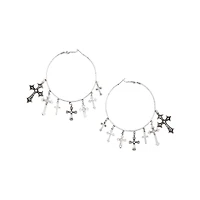 Crosses Dangle Hoop Earrings