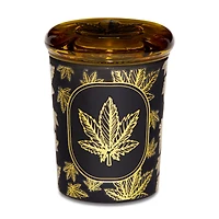 Black and Gold Leaf Stash Jar - 3 oz.