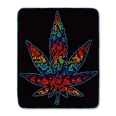 Trippy Leaf Fleece Blanket