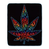 Trippy Leaf Fleece Blanket