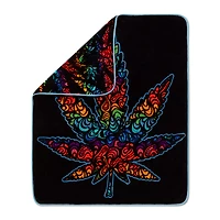 Trippy Leaf Fleece Blanket