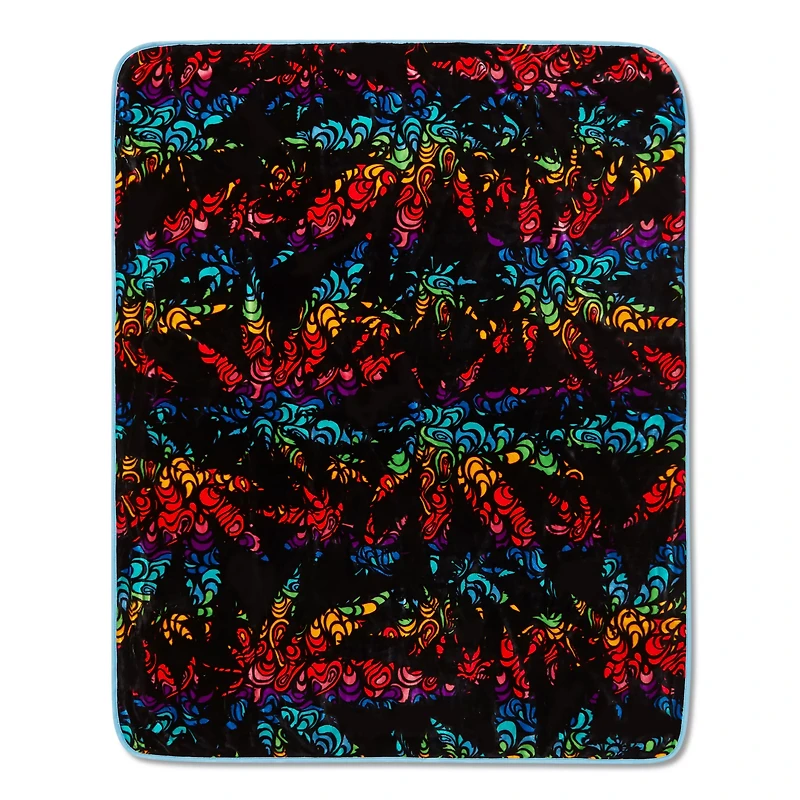 Trippy Leaf Fleece Blanket