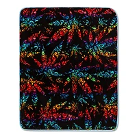 Trippy Leaf Fleece Blanket