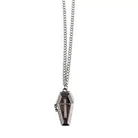 Cross Coffin Locket Chain Necklace