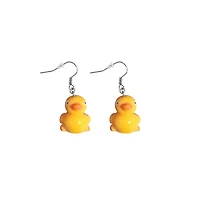 Rubber Duck Fishhook Dangle Earrings