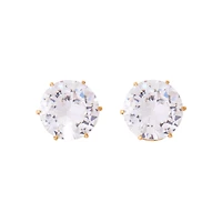 Round CZ Goldplated Stud Earrings – 20 Gauge