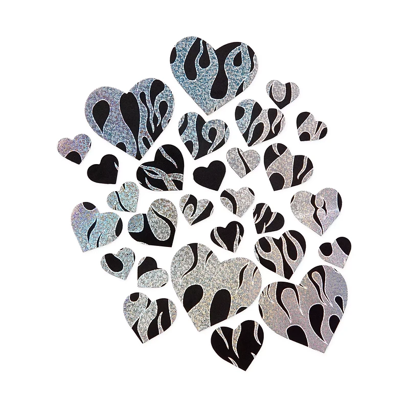 Flame Heart Glitter Sticker Pasties