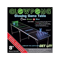 Glowing Green vs Blue Beer Pong Table - 8 ft.