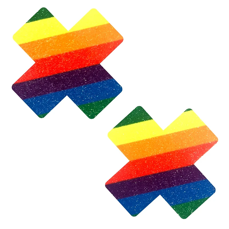 Pride Rainbow Glitter X Nipple Pasties