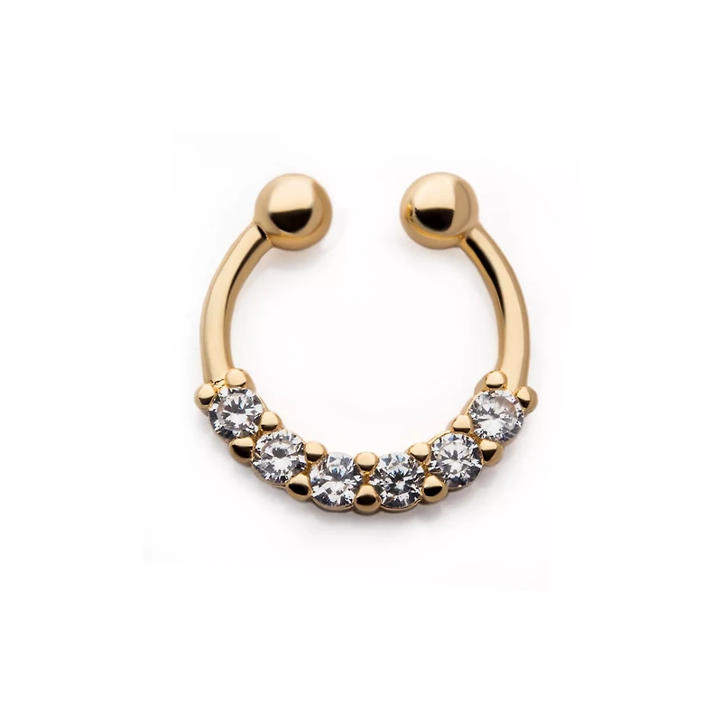 CZ Goldplated Fake Septum Ring