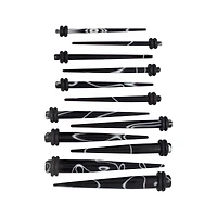 Multi-Pack Black and White Marble Taper Set - 6 Pair