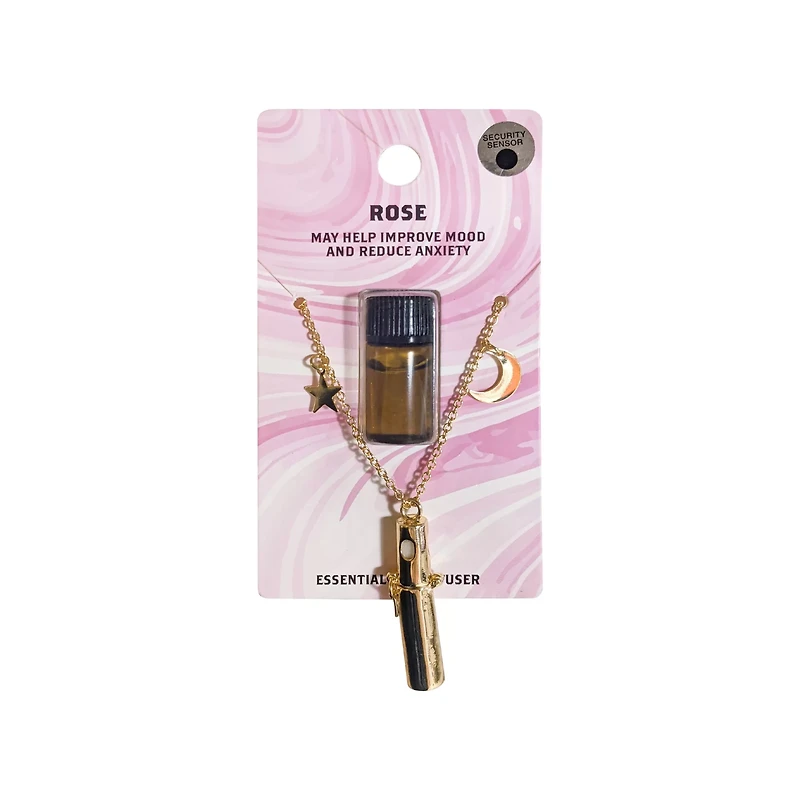 Sun and Moon Rose Oil Diffuser Chain Necklace