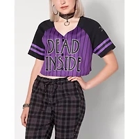 Dead Inside Crop Top Jersey T Shirt
