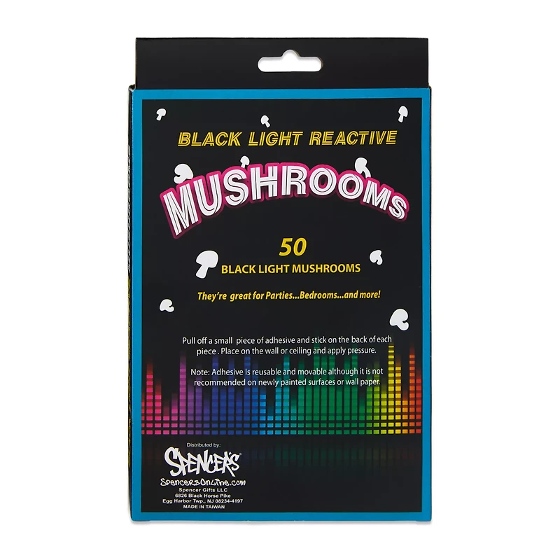 Black Light Mushroom Decals - 50 Pack
