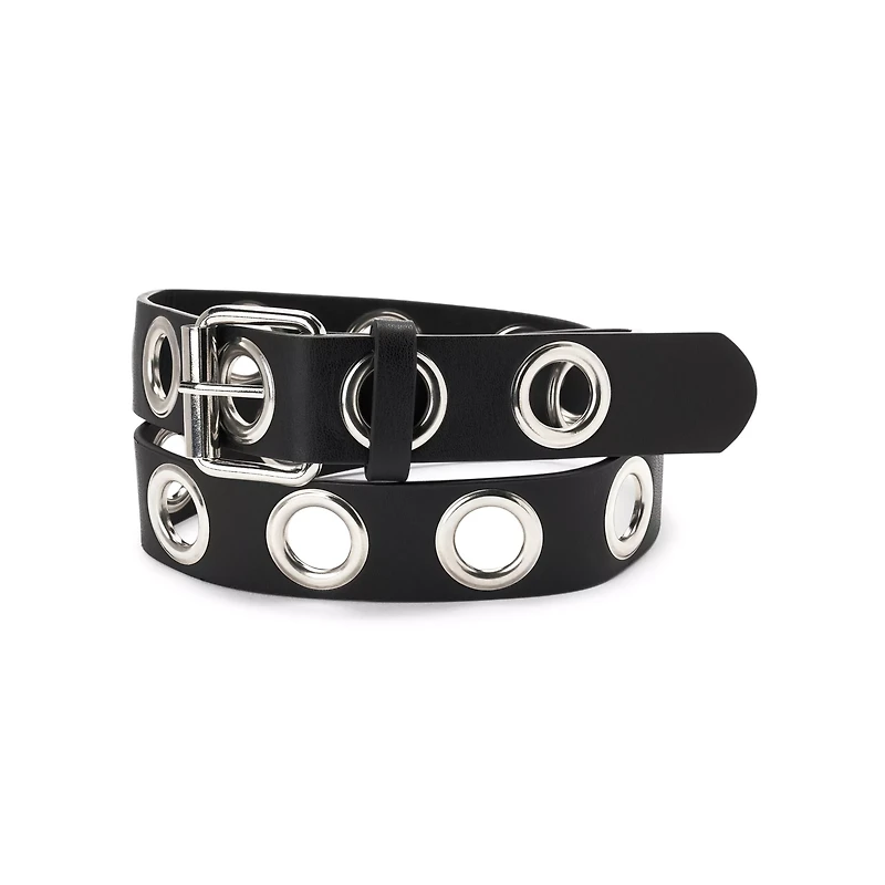 Black Large Eyelet Belt