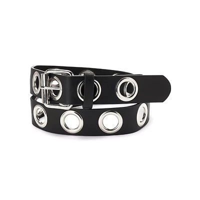 Black Large Eyelet Belt