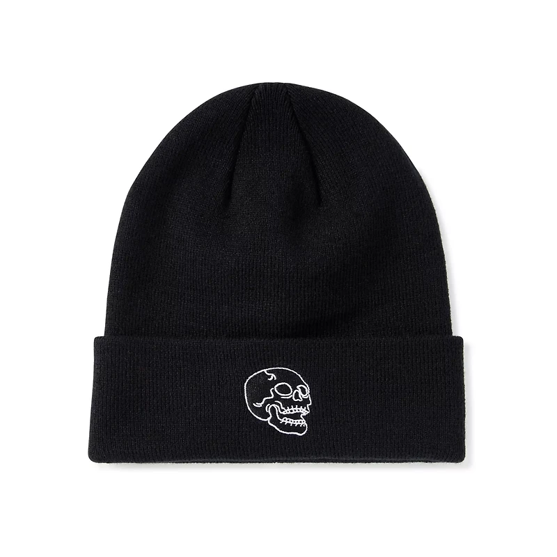 Skull Icon Cuff Beanie Hat
