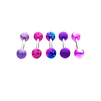 Multi-Pack Pink and Purple Barbells 5 Pack - 14 Gauge