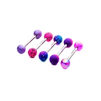 Multi-Pack Pink and Purple Barbells 5 Pack - 14 Gauge