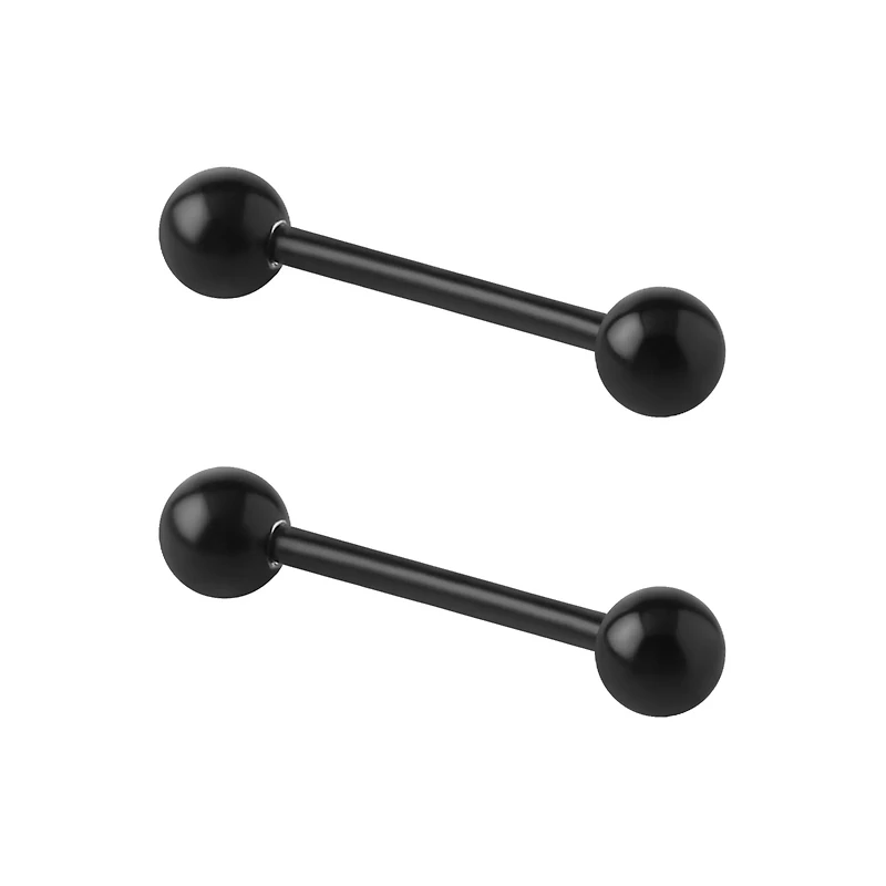 Black Bioflex Nipple Barbells - 14 Gauge