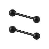 Black Bioflex Nipple Barbells - 14 Gauge