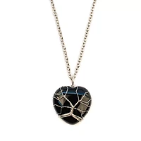 Onyx Cage Stone Heart Necklace