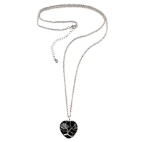 Onyx Cage Stone Heart Necklace
