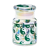 Yin Yang Weed Leaf Stash Jar and Ashtray Set