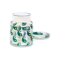Yin Yang Weed Leaf Stash Jar and Ashtray Set