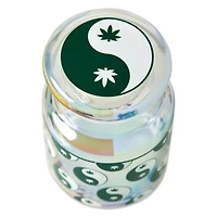 Yin Yang Weed Leaf Stash Jar and Ashtray Set