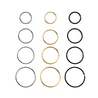 Multi-Pack Multi-Color Hoop Nose Rings 12 Pack - 20 Gauge