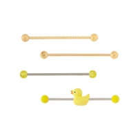 Multi-Pack Duck Charm Industrial Barbells 4 Pack - 14 Gauge