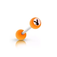 Multi-Pack Multi-Color Matte Playboy Bunny Barbells 4 Pack - 14 Gauge