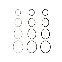 Multi-Pack Black and Silvertone Hoop Nose Rings 12 Pack - 20 Gauge