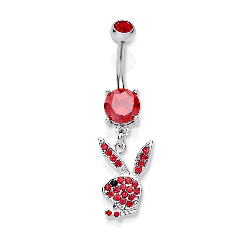 CZ Playboy Bunny Dangle Belly Ring