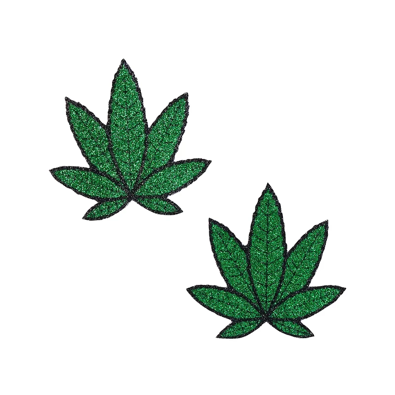 Weed Leaf Glitter Nipple Pasties