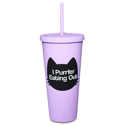 Purrfer Eating Out Cup with Straw - 24 oz.